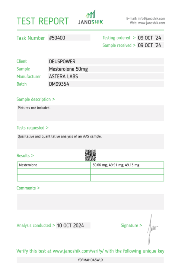 MESTEROLONE ORAL STEROID IN TABLETS Astera Labs - Image 2